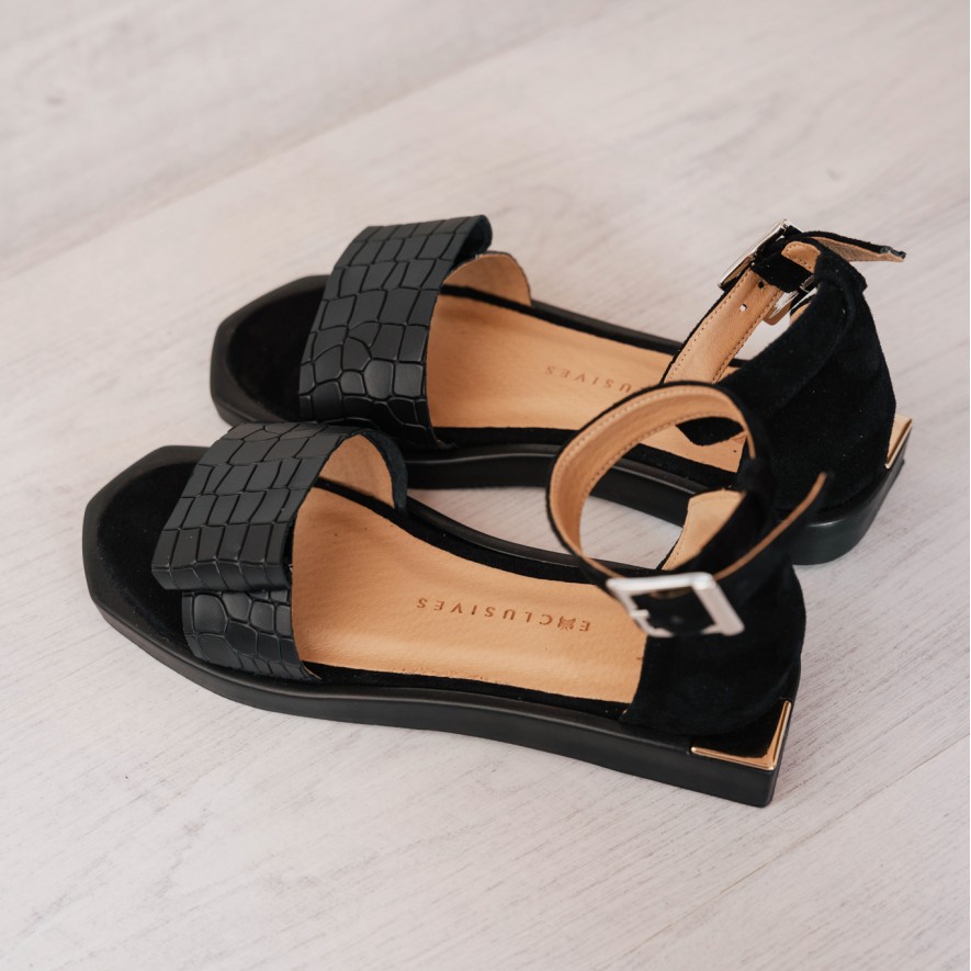  .Sandale - Coquette - Croco Black 